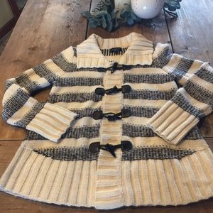 Spence Knits M Medium Stripe Striped Sweater Toggle Button Detail Cabincore